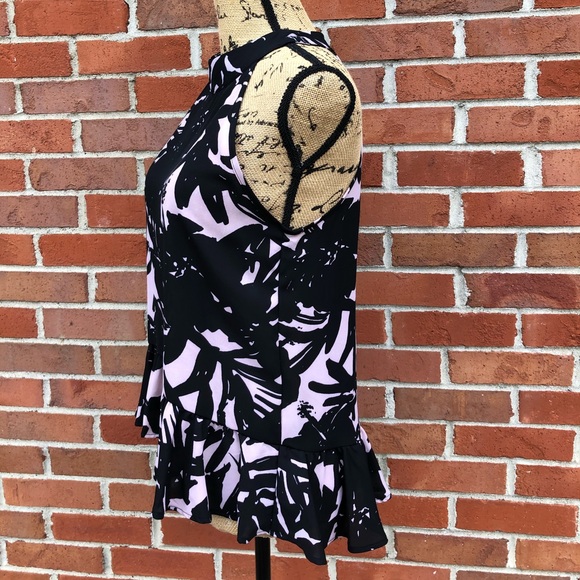 Eight Sixty Halter Neck Peplum Floral Print Top - Picture 3 of 7